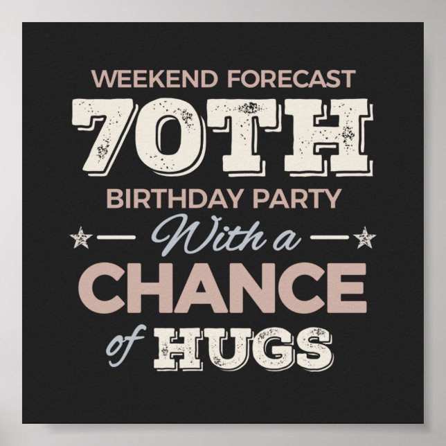 Póster Divertidos 70 cumpleaños (Frente)