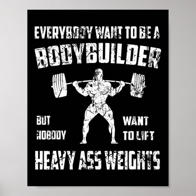 Póster Divertidos Camisetas en la construcción de cuerpos (Frente)