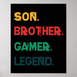 Póster Divertidos juegos de video vintage de gamer para n