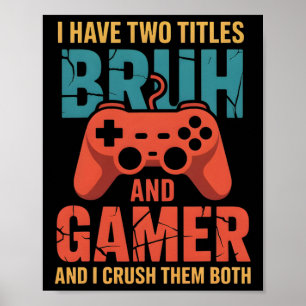 Póster Divertidos juegos de video vintage de gamer para n