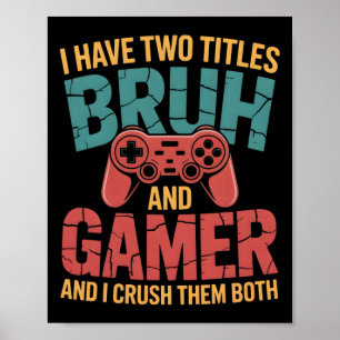 Póster Divertidos juegos de video vintage de gamer para n