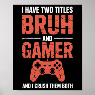 Póster Divertidos juegos de video vintage de gamer para n