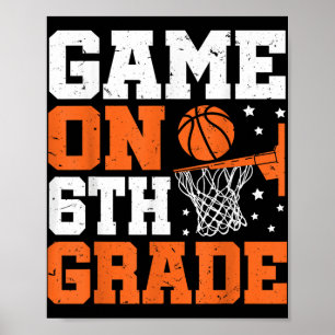 Póster Divertidos Juegos En El Sexto Grado De Baloncesto 