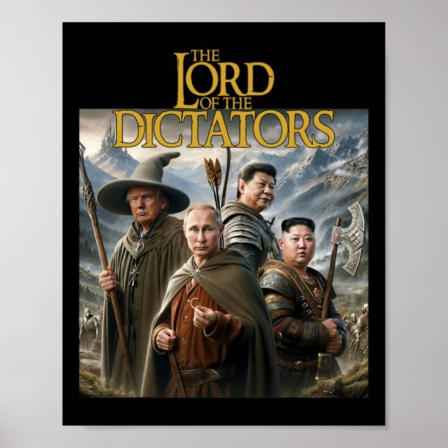 Póster Divertidos Lord Dictadores contra Putin Trump Kim  (Frente)