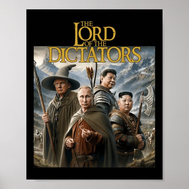 Póster Divertidos Lord Dictadores contra Putin Trump Kim  (Frente)