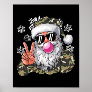 Póster Divertidos Navidades Camouflage Camo Santa Hello H
