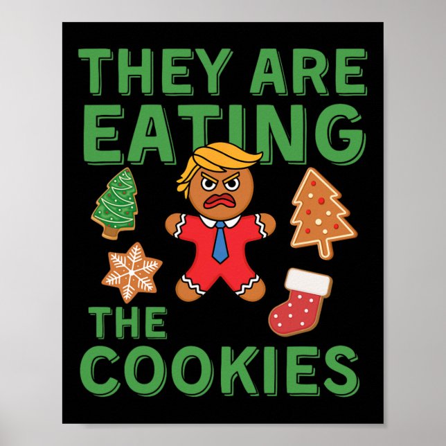 Póster Divertidos Navidades de Trump - Comen La Galleta (Frente)