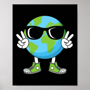 Póster Divertidos niños Chicas del Planeta de la Paz en e