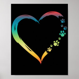 Póster Divertidos perros perros con el corazón patean a m