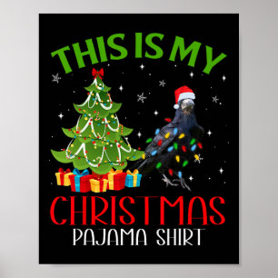 Póster Divertidos Santa Luces De Navidad Este Es Mi Navid