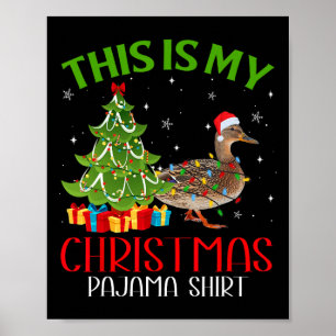 Póster Divertidos Santa Luces De Navidad Este Es Mi Pato 