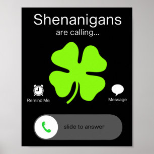 Póster Divertidos Shenanigans llaman irlandeses a Día de 