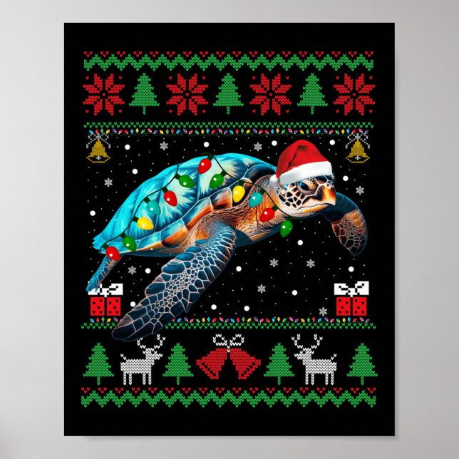 Póster Divertidos y feos dulces de Navidad iluminan a los (Frente)