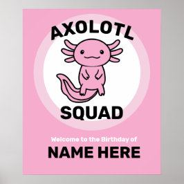 Póster Divi squad de Axolotl lindo y divertido personaliz