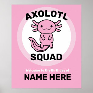 Póster Divi squad de Axolotl lindo y divertido personaliz