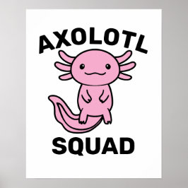 Póster Divi squad de Axolotl lindo y divertido personaliz