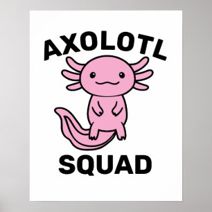 Póster Divi squad de Axolotl lindo y divertido personaliz