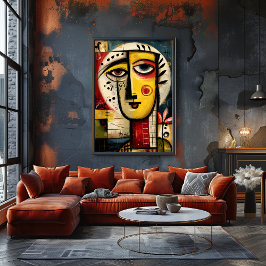 Póster Divided Presence — Contemporary Abstract 