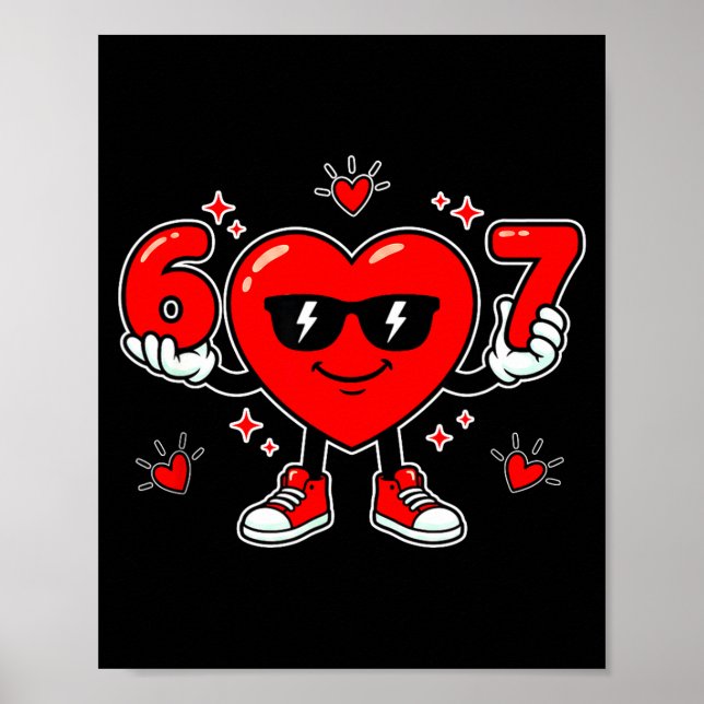 Póster Diviértete 67 Día de San Valentín Corazón Dabbing  (Frente)