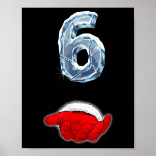 Póster Diviértete 67 Meme Santa Mano Seis Irónico Navidad