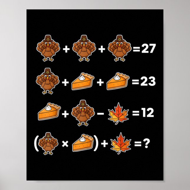 Póster Diviértete 67 Memethanksgiving Profesor de Matemát (Frente)