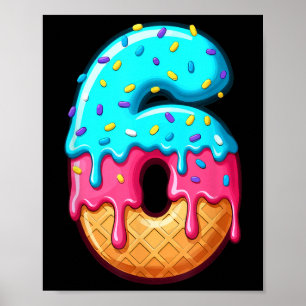 Póster Diviértete 67 Número 6 Helado Goteo Meme Combinaci