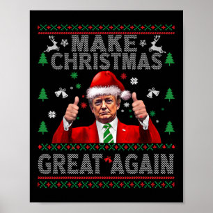 Póster Diviértete Baile de Trump Feliz Navidad Suéter Feo
