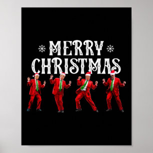 Póster Diviértete Baile de Trump Papá Noel Navidad Xmas P