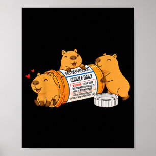 Póster Diviértete Capybara Antidepresivo Zoo Niños Niñas