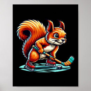 Póster Diviértete con Hockey sobre Hielo de Ardilla Gráfi