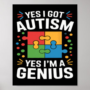 Póster Diviértete Conciencia del Autismo Niños Autistas R