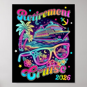 Póster Diviértete el día de embarque del crucero de jubil