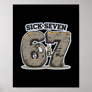 Póster Diviértete Enfermo Siete 67 Disfraz de Meme Estorn