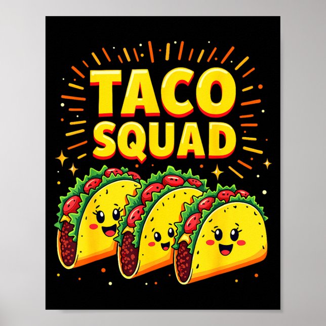 Póster Diviértete Equipo Taco Cinco De Mayo Fiesta Comida (Frente)