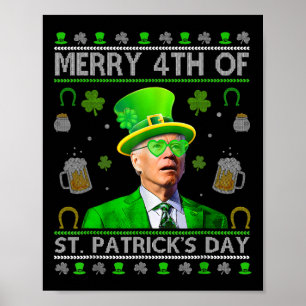 Póster Diviértete Feliz 4º Día de San Patricio Joe Biden