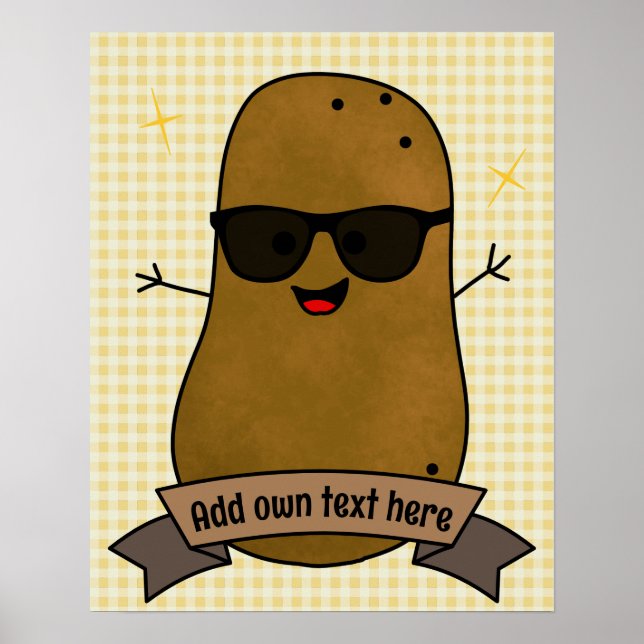 Póster Diviértete Feliz Patata Personalizada Genial  (Frente)