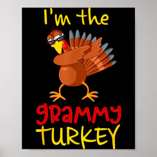 Póster Diviértete Grammy Pavo A juego Grupo Familiar Día 