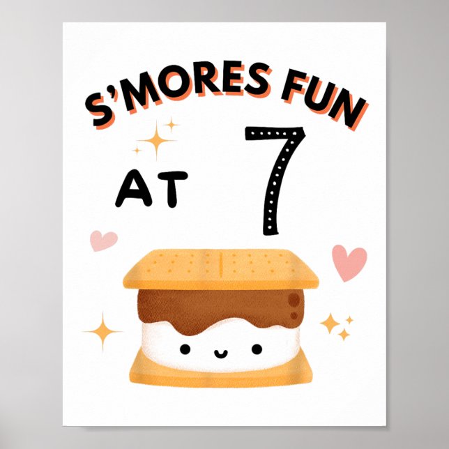 Póster Diviértete haciendo malvaviscos Cumpleaños de camp (Frente)