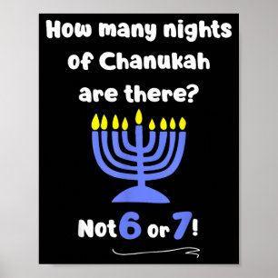 Póster Diviértete Hanukkah 67 Meme Profesor Cuántas Noche