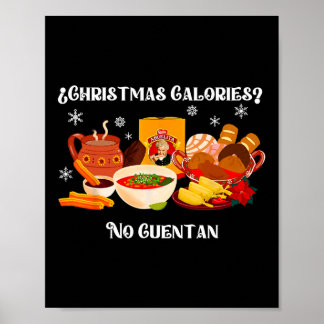 Póster Diviértete Mexicano Navidad Calorías No Cuentan La
