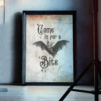 Póster Diviértete Murciélago Vampiro de Halloween Ven a D