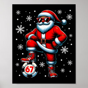 Póster Diviértete Navidad Fútbol Genial Santa Claus 6 7 M