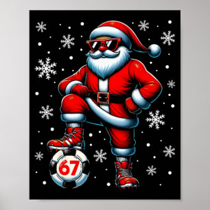 Póster Diviértete Navidad Fútbol Genial Santa Claus 6 7 M