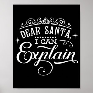Póster Diviértete Navidad Querido Santa Puedo Explicar Gu