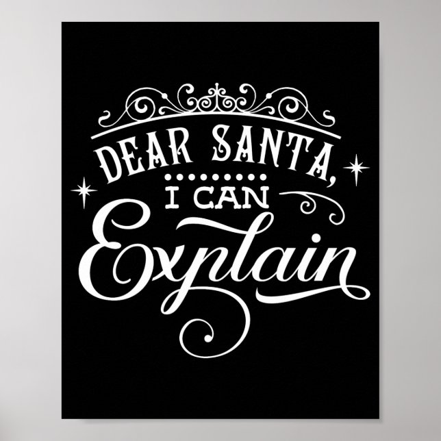 Póster Diviértete Navidad Querido Santa Puedo Explicar Gu (Frente)