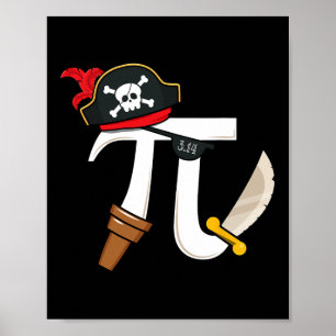 Póster Diviértete Pi Rate Pirata Día Pi Niños Niñas Mat C