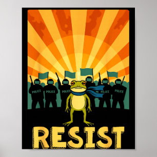 Póster Diviértete Resistir Rana de Portland Protesta