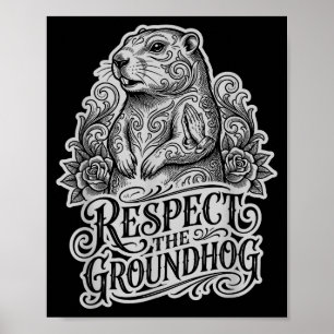 Póster Diviértete Respeta La Marmota Al Estilo Día De La