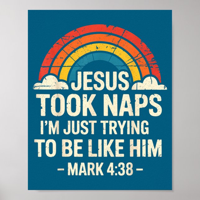 Póster Diviértete Retro Jesús Tomó Siestas Marca (Frente)