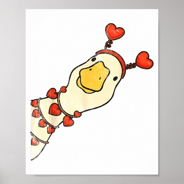 Póster Diviértete San Valentín Tontos Patos Corazón Amor  (Frente)